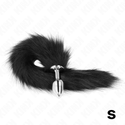 KINK PLUG ANAL TALLA S 7 X 3 CM CON COLA SINTETICA 40 CM NEGRO 2