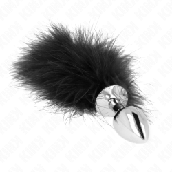 KINK PLUG ANAL 11 x 7 CM ACERO INOXIDABLE CON PLUMA 11 CM 2