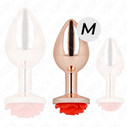 KINK PLUG ANAL ORO ROSADO ROSA ROJA M 2