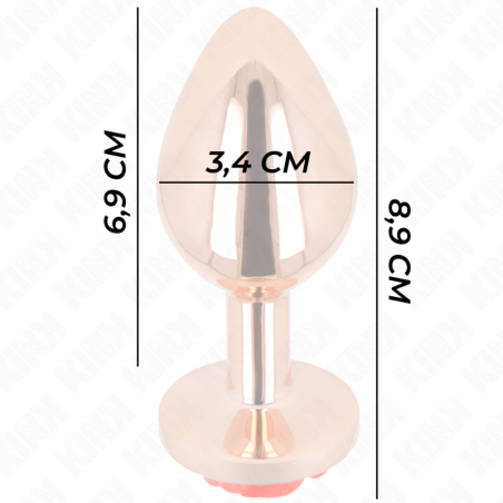 KINK PLUG ANAL ORO ROSADO ROSA ROJA M