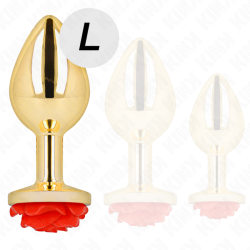 KINK PLUG ANAL DORADO ROSA ROJA TALLA L 2