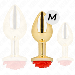 KINK PLUG ANAL DORADO ROSA ROJA TALLA M 2