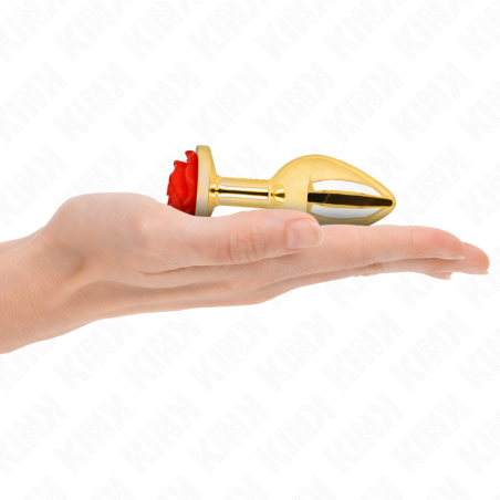 KINK PLUG ANAL DORADO ROSA ROJA TALLA M