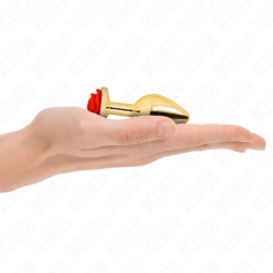 KINK PLUG ANAL DORADO ROSA ROJA TALLA S 2
