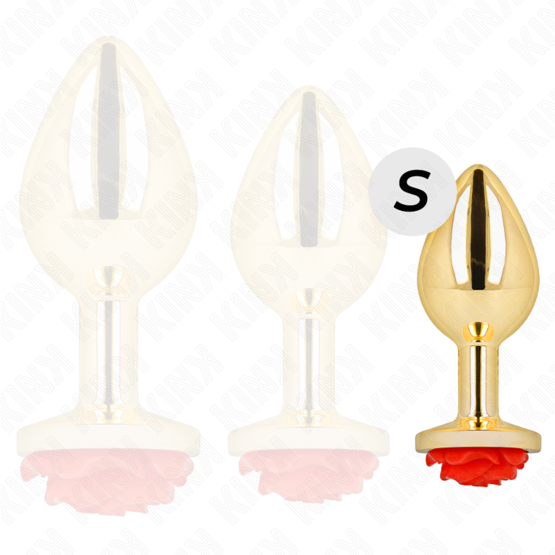 KINK PLUG ANAL DORADO ROSA ROJA TALLA S