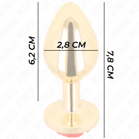 KINK PLUG ANAL DORADO ROSA ROJA TALLA S
