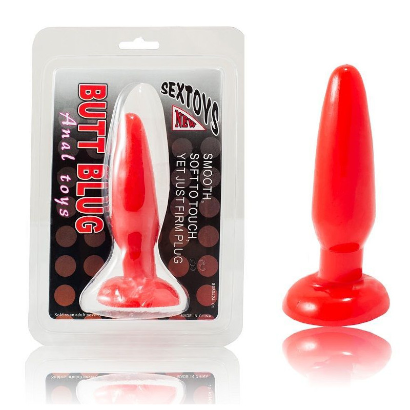 BAILE PLUG ANAL PEQUENO ROJO 15 CM