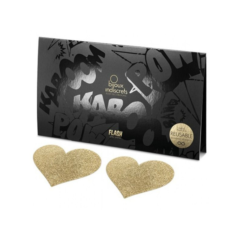 BIJOUX INDISCRETS PEZONERAS FLASH CORAZON DORADO