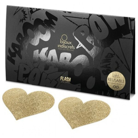 BIJOUX INDISCRETS PEZONERAS FLASH CORAZON DORADO