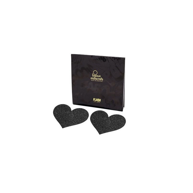 BIJOUX INDISCRETS PEZONERAS FLASH CORAZON NEGRO