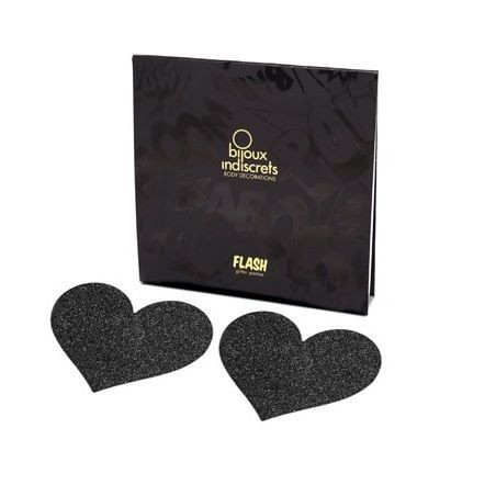 BIJOUX INDISCRETS PEZONERAS FLASH CORAZON NEGRO