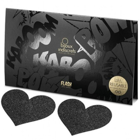 BIJOUX INDISCRETS PEZONERAS FLASH CORAZON NEGRO