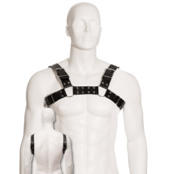 LEATHER BODY BLACK BULL DOG HARNESS 2