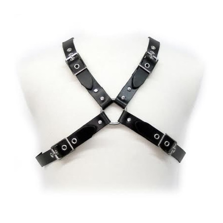 LEATHER BODY BLACK BUCKLE HARNESS FOR MEN