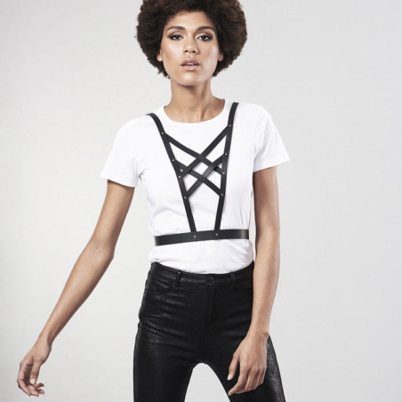 BIJOUX INDISCRETS MAZE ARNES CRUZADO CON ESCOTE NEGRO