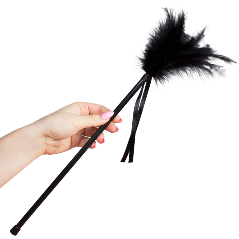 SECRETPLAY PLUMERO PLUMAS NEGRO 40 CM