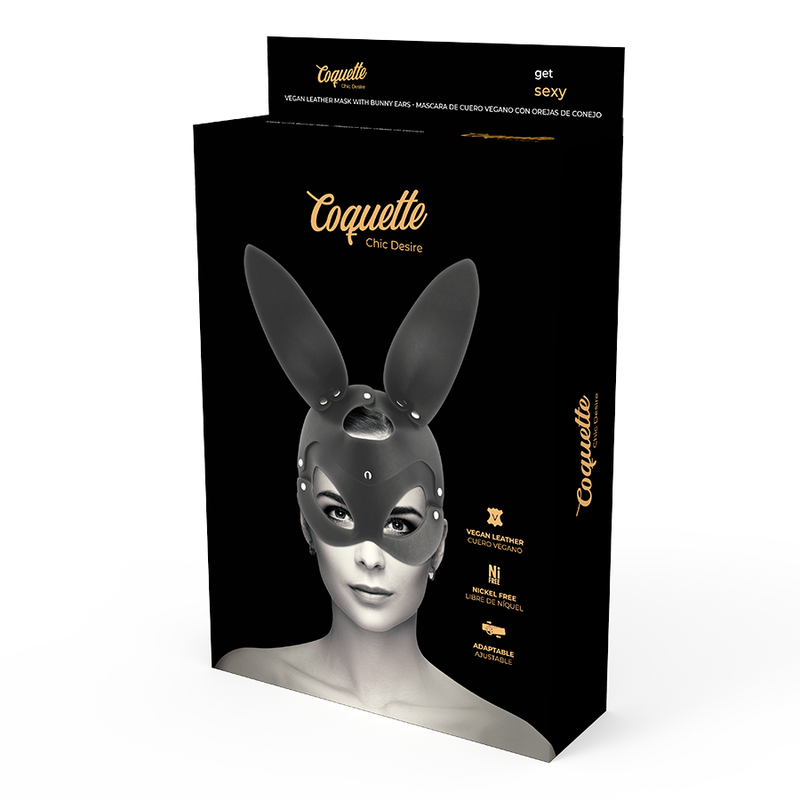 COQUETTE CHIC DESIRE MASCARA CUERO VEGANO CON OREJAS DE CONEJO