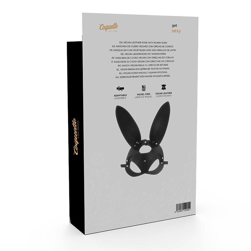 COQUETTE CHIC DESIRE MASCARA CUERO VEGANO CON OREJAS DE CONEJO