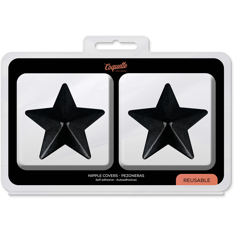 COQUETTE CHIC DESIRE CUBRE PEZONES METAL ESTRELLAS NEGRAS