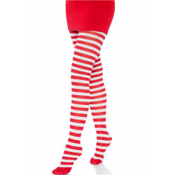 LEG AVENUE MEDIAS DE RAYAS BLANCO ROJO 2