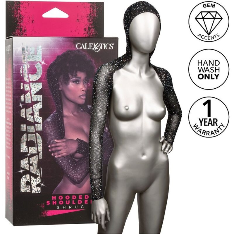 CALEXOTICS RADIANCE ENCOGIMIENTO DE HOMBROS CON CAPUCHA PEDRERIA