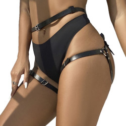 SUBBLIME ARNES CINTURA Y PIERNAS CUERO NEGRO TALLA UNICA 2