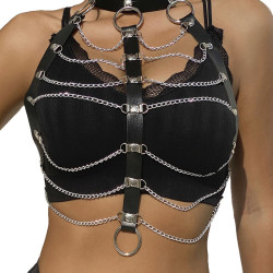 SUBBLIME ARNES DE PECHO CADENAS CUERO NEGRO TALLA UNICA 2