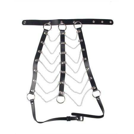 SUBBLIME ARNES DE PECHO CADENAS CUERO NEGRO TALLA UNICA