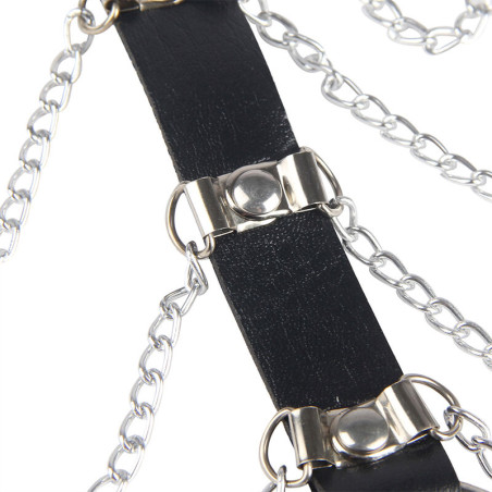 SUBBLIME ARNES DE PECHO CADENAS CUERO NEGRO TALLA UNICA