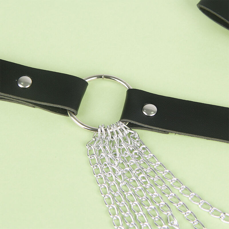 SUBBLIME CINTURON DE CADENAS CUERO NEGRO TALLA UNICA