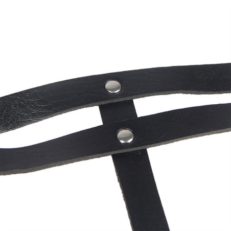 SUBBLIME CINTURON DE CADENAS ANILLAS CUERO NEGRO TALLA UNICA