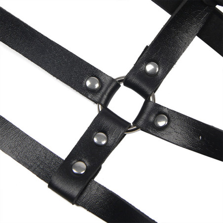 SUBBLIME ARNES DE PECHO ANILLAS DE CUERO NEGRO TALLA UNICA
