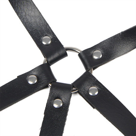 SUBBLIME ARNES DE PECHO ANILLAS DE CUERO NEGRO TALLA UNICA