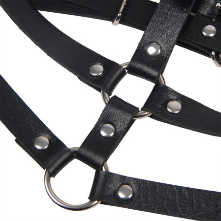 SUBBLIME ARNES DE PECHO ANILLAS DE CUERO NEGRO TALLA UNICA