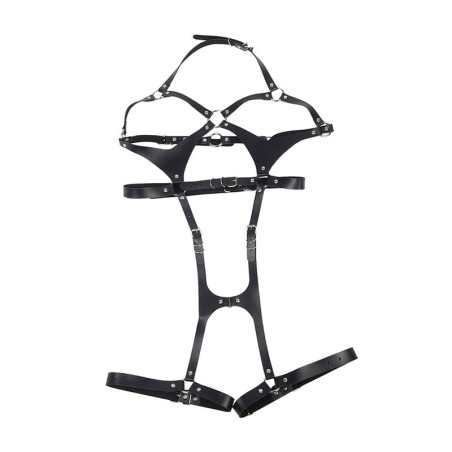SUBBLIME ARNES CUERPO ENTERO CON HEBILLAS CUERO NEGRO TALLA UNICA