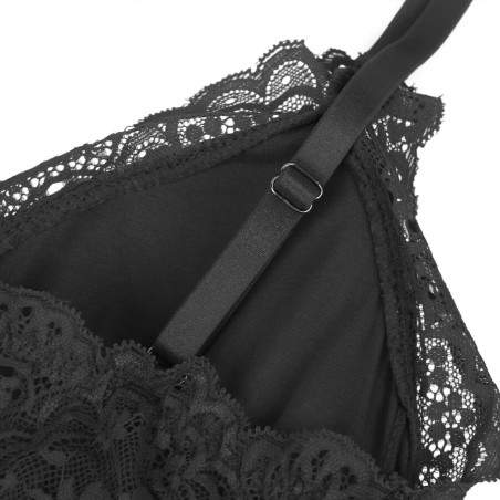 SUBBLIME TEDDY DETALLE ENCAJE FLORAL NEGRO L XL