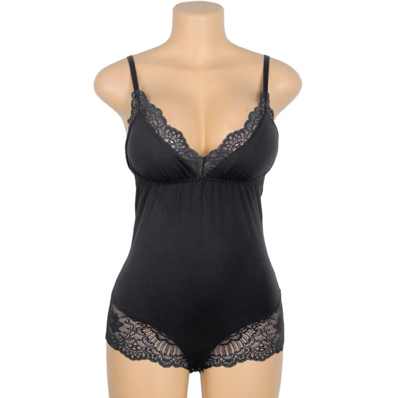 SUBBLIME TEDDY DETALLE ENCAJE FLORAL NEGRO S M