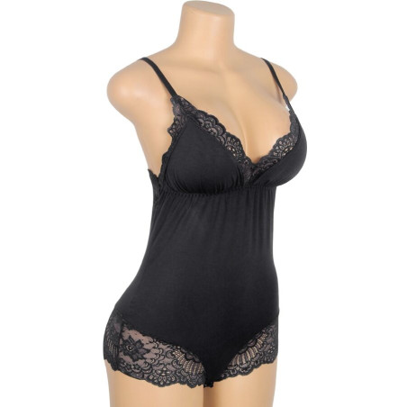 SUBBLIME TEDDY DETALLE ENCAJE FLORAL NEGRO S M
