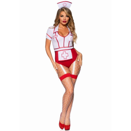 LEG AVENUE DISFRAZ ENFERMERA SEXY ROJO BLANCO M