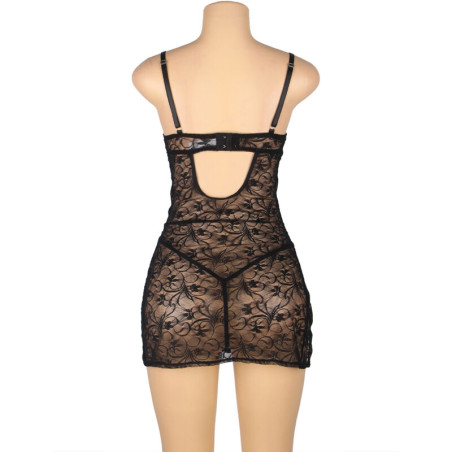 SUBBLIME 954185 BABYDOLL DE ENCAJE CON TIRANTES AJUSTABLES NEGRO S M