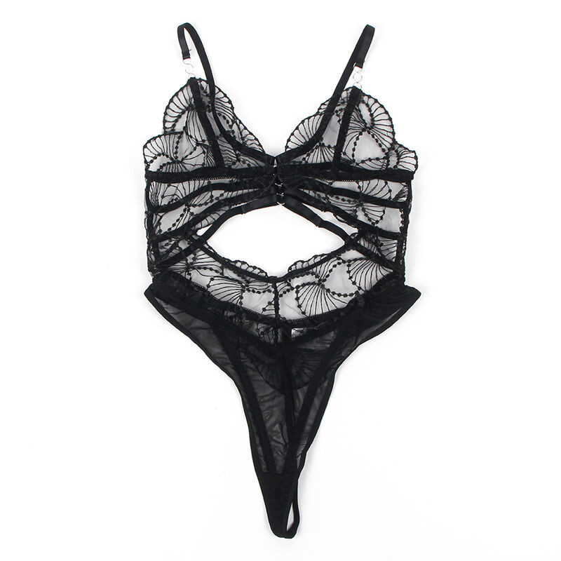 SUBBLIME 955229 BODY TRANSPARENTE CON ENCAJE HUECO NEGRO L XL