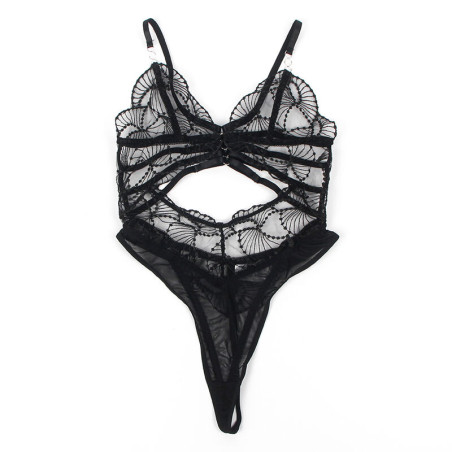 SUBBLIME 955229 BODY TRANSPARENTE CON ENCAJE HUECO NEGRO L XL
