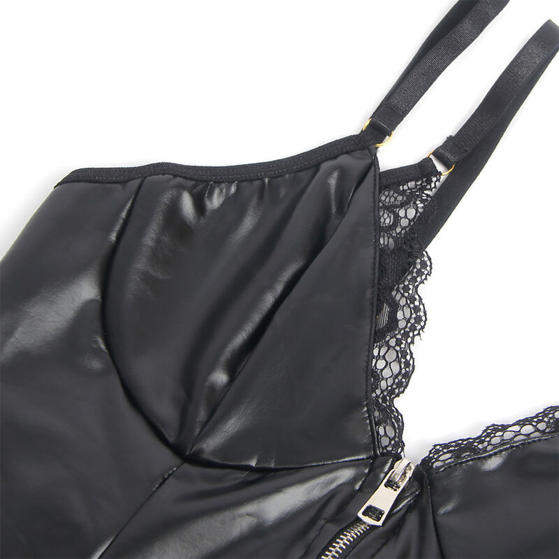 SUBBLIME 955465 BODY CON CREMALLERA DE CUERO NEGRO L XL