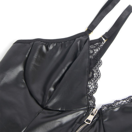 SUBBLIME 955465 BODY CON CREMALLERA DE CUERO NEGRO L XL