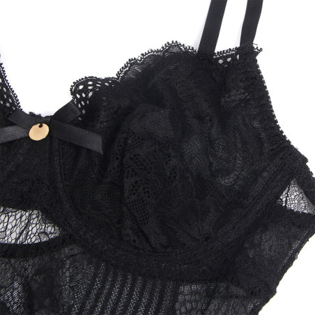SUBBLIME 955625 BODY DE ENCAJE CON CIERRE INFERIOR NEGRO L XL