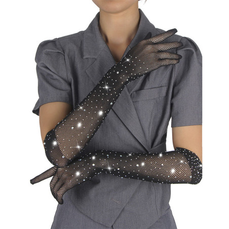 SUBBLIME 957469 GUANTES TRANSPARENTES CON BRILLO NEGRO S M