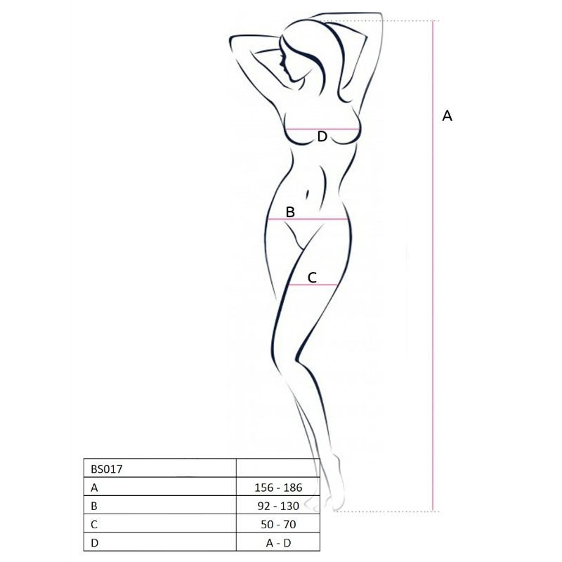 PASSION WOMAN BS017 BODYSTOCKING BLANCO TALLA UNICA
