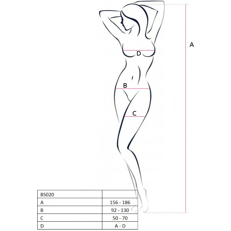 PASSION WOMAN BS020 BODYSTOCKING BLANCO TALLA UNICA