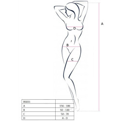 PASSION WOMAN BS031 BODYSTOCKING BLANCO TALLA UNICA 2