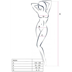 PASSION WOMAN BS034 BODYSTOCKING BLANCO TALLA UNICA 2